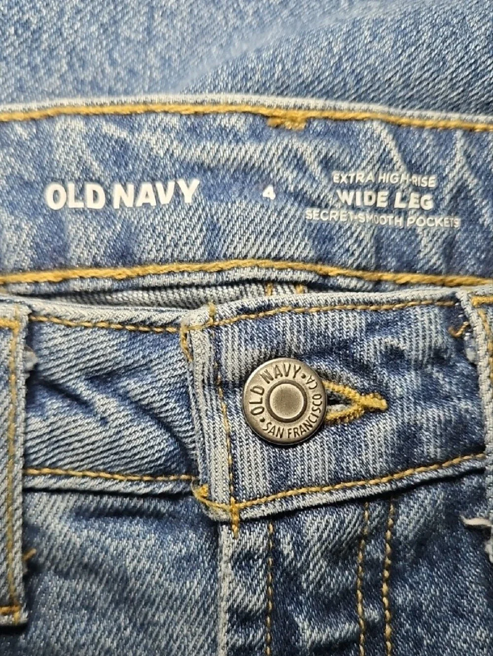 Old Navy Extra High Rise Wide Leg Denim Jean Size 4 New Womens